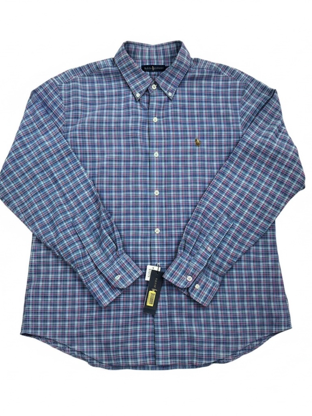 Polo by Ralph Lauren NWT Blue & Pink Plaid Long-Sleeve Button-Down Shirt